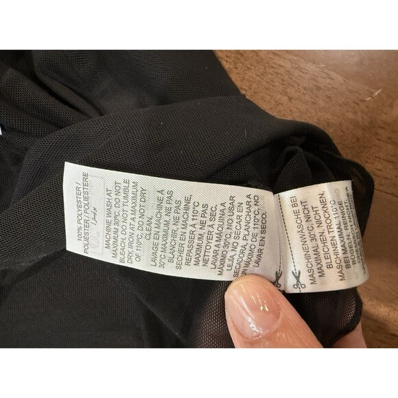 Edikted Black Sheer Mesh Lace Trim Bow Crop Top Y2K Coquette Core Size XS NWT - Picture 8 of 9